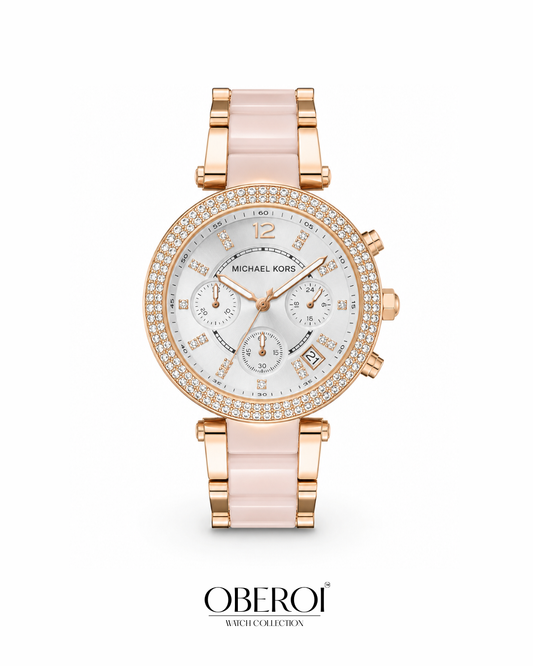 Blush Royale Crystal Chronograph — Quartz Movement
