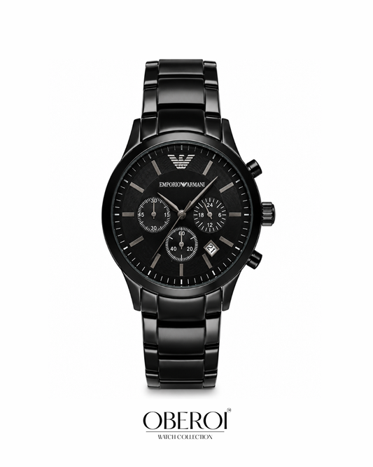 Obsidian Noir Chronograph — Quartz Movement