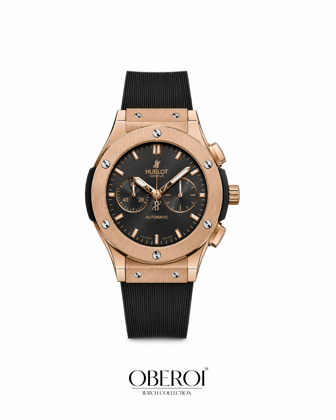 Rose Gold Noir Chronograph — Quartz Movement