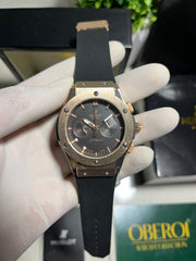 Rose Gold Noir Chronograph — Quartz Movement