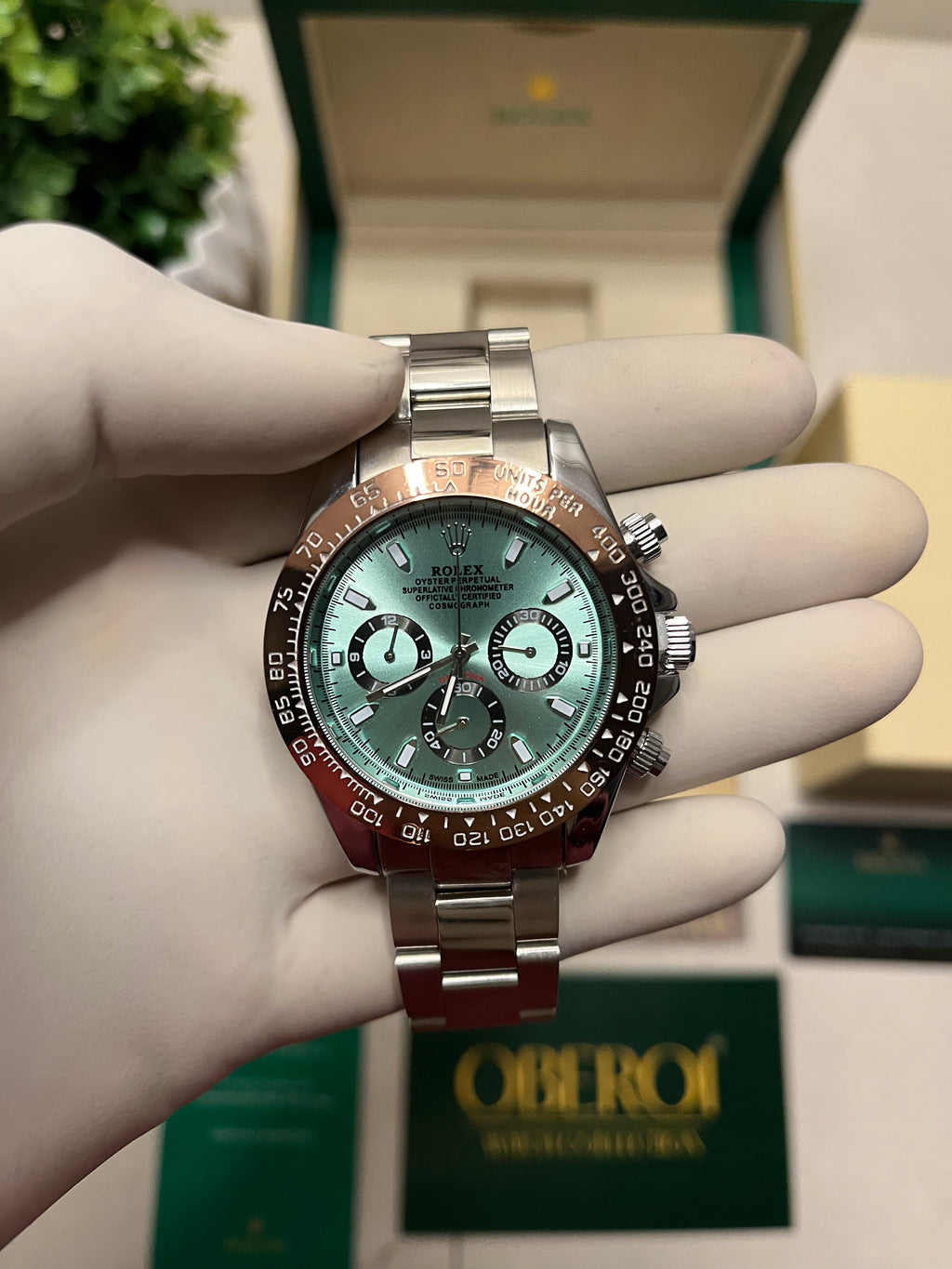 Oberoi Emerald Gold Daytona Chronograph Quartz Prestige