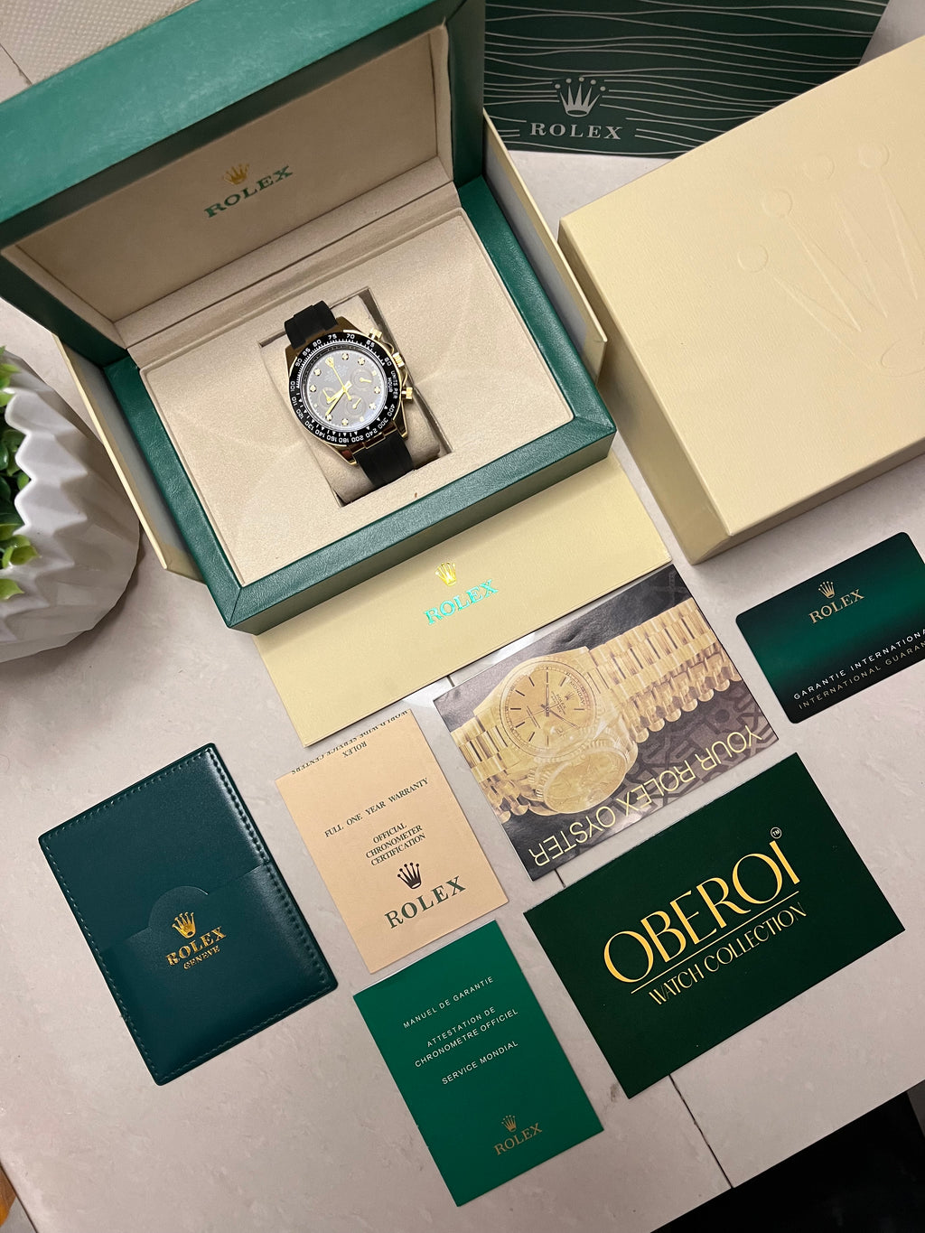 Oberoi Black Gold Daytona Diamond Chronograph Quartz Prestige Edition